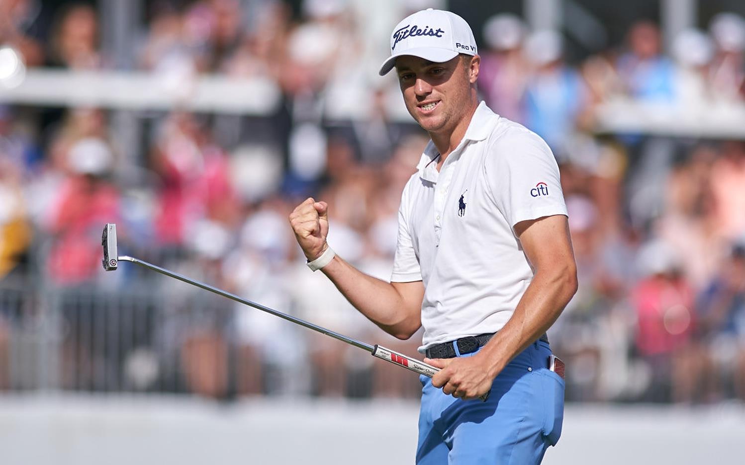 De Amerikaan Justin Thomas wint het BMW Championship