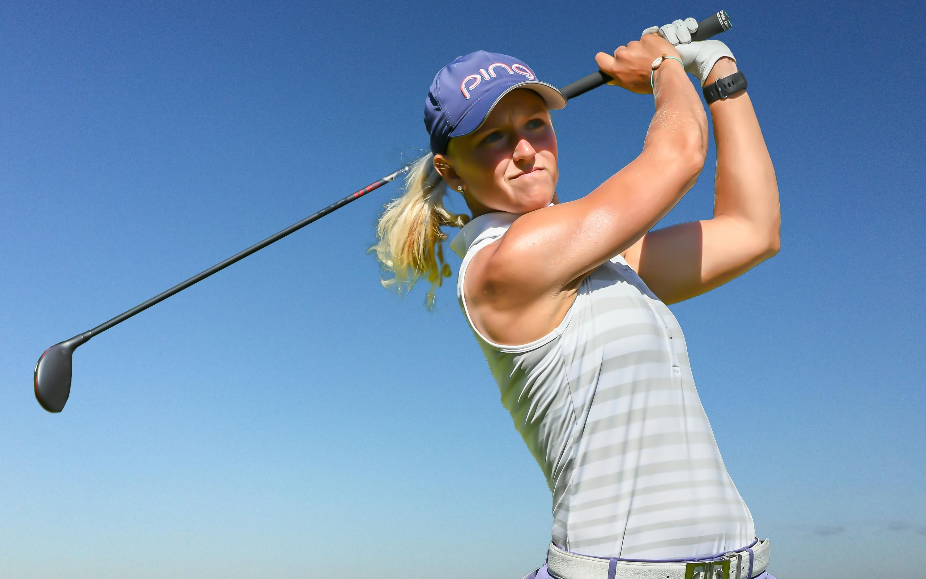 De Nederlandse amateur-golfster Romy Meekers bij de LET Access Series