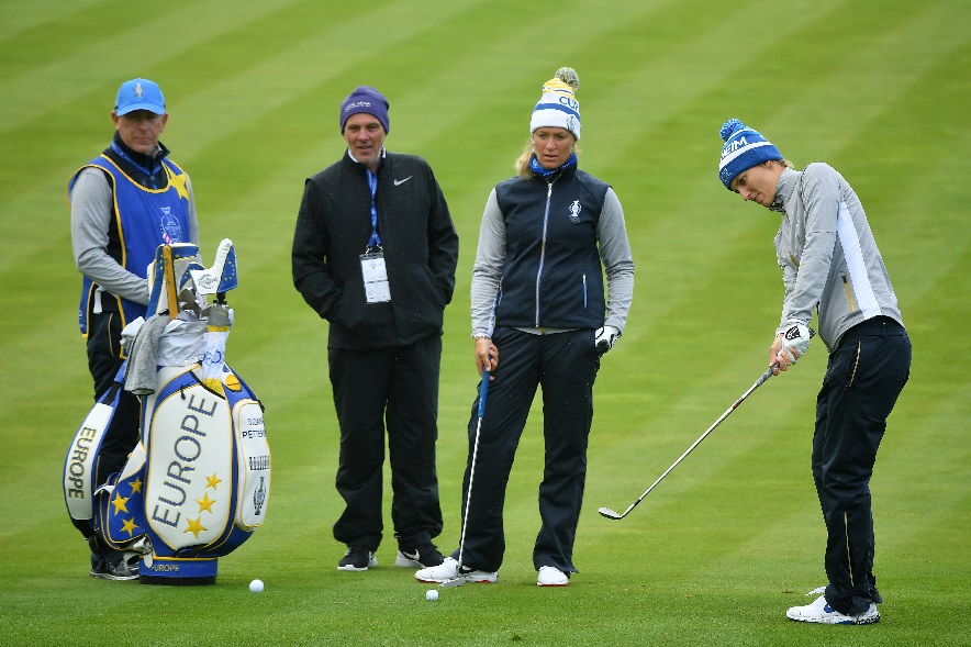 Anne van Dam in voorbereiding op haar eerste Solheim Cup. 