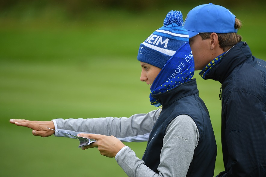 Anne van Dam voelt op woensdag nog geen druk voor de Solheim Cup.