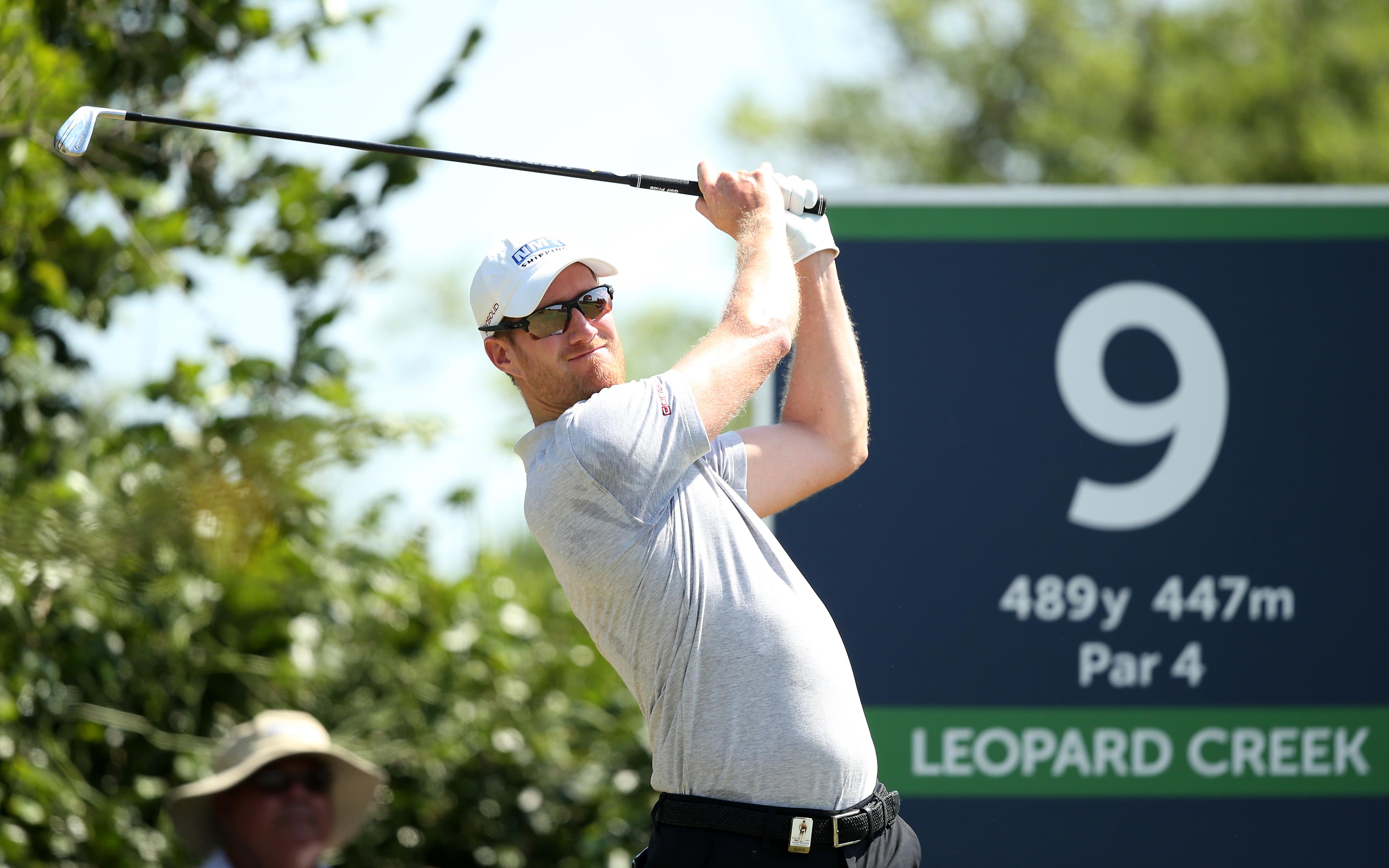 De Nederlandse topgolfer Wil Besseling in de laatste ronde van het Alfred Dunhill Championship