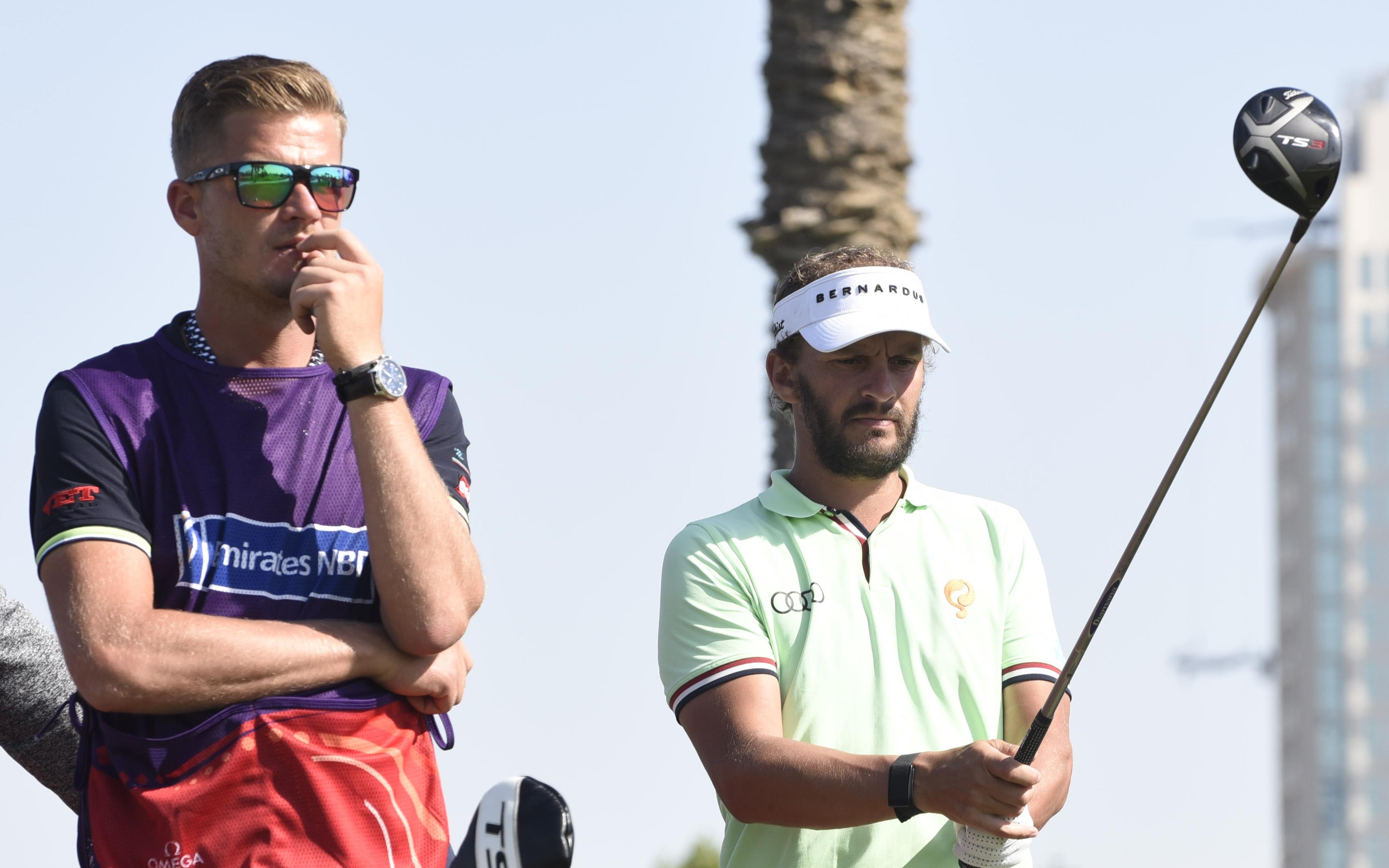 De Nederlandse topgolfer Joost Luiten tijdens de Omega Dubai Desert Classic