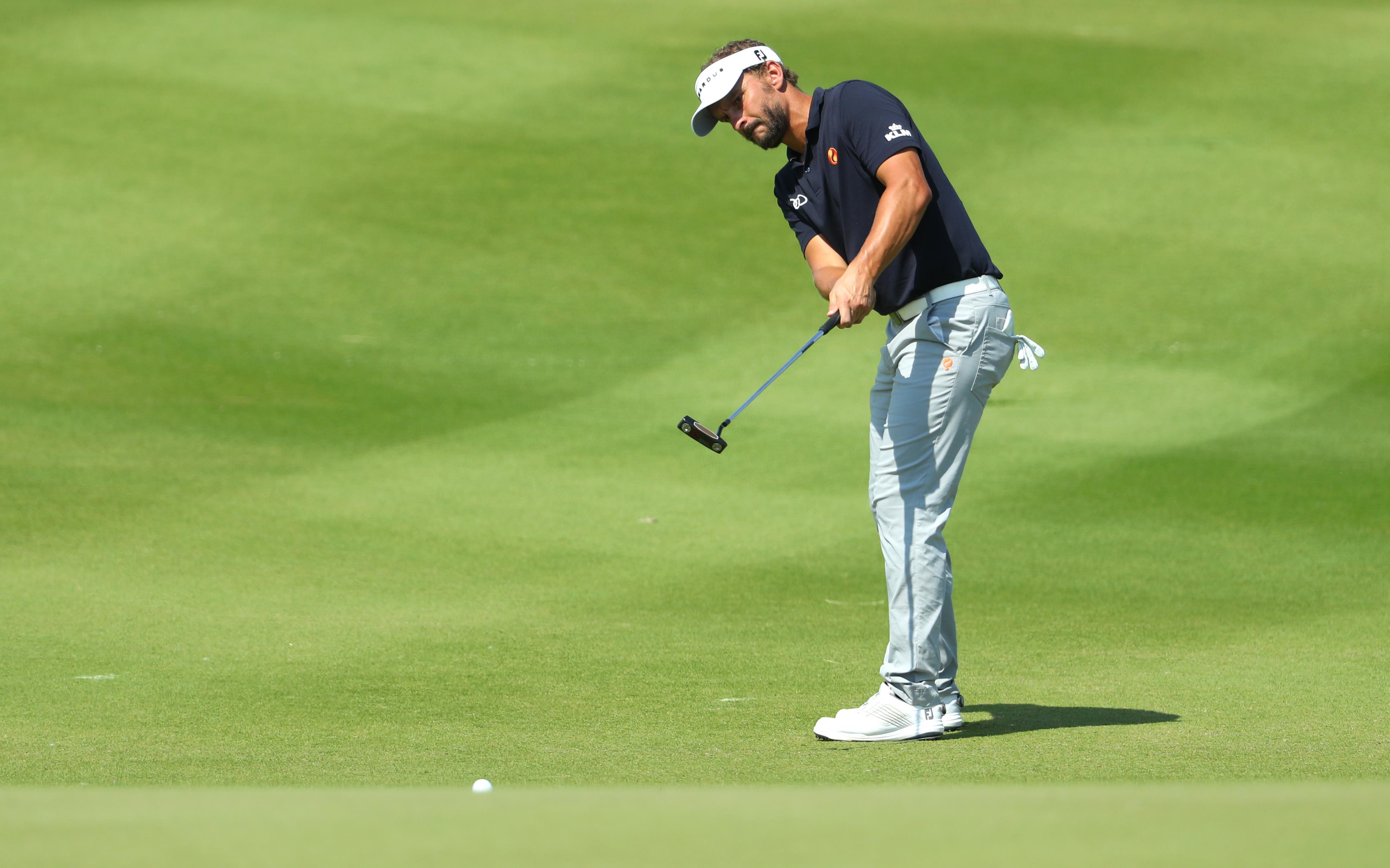 De Nederlandse topgolfer Joost Luiten tijdens de Qatar Masters