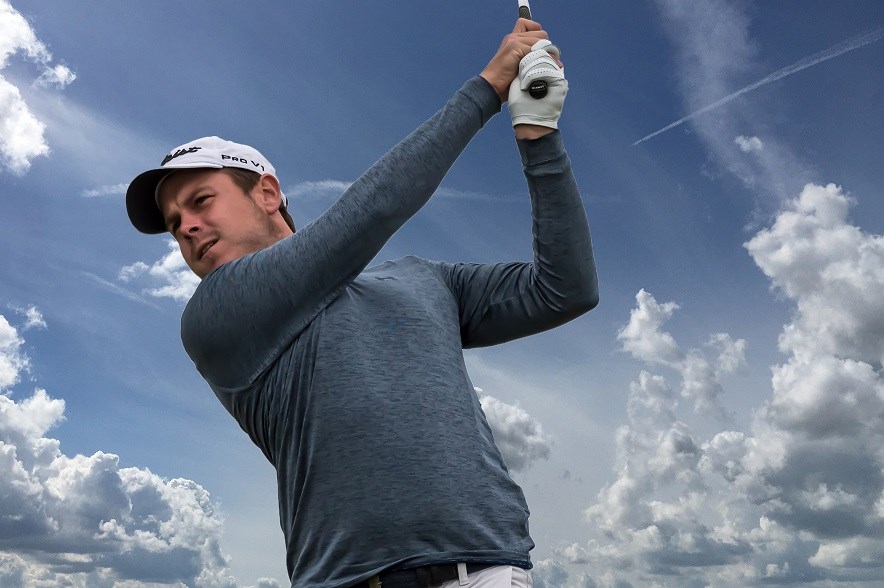 Lars van Meijel in actie op de Challenge Tour in 2019.