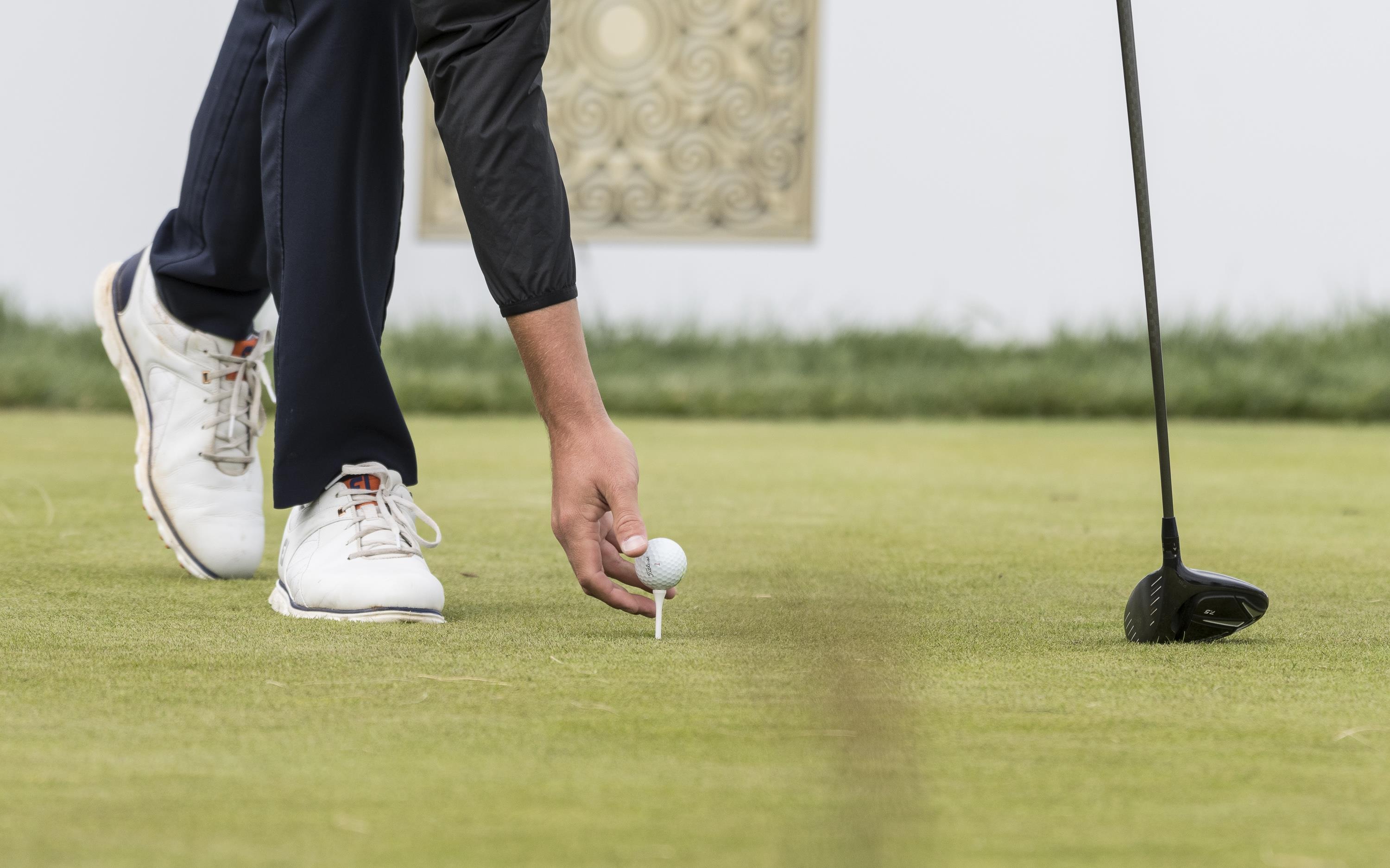 golfbal op de tee