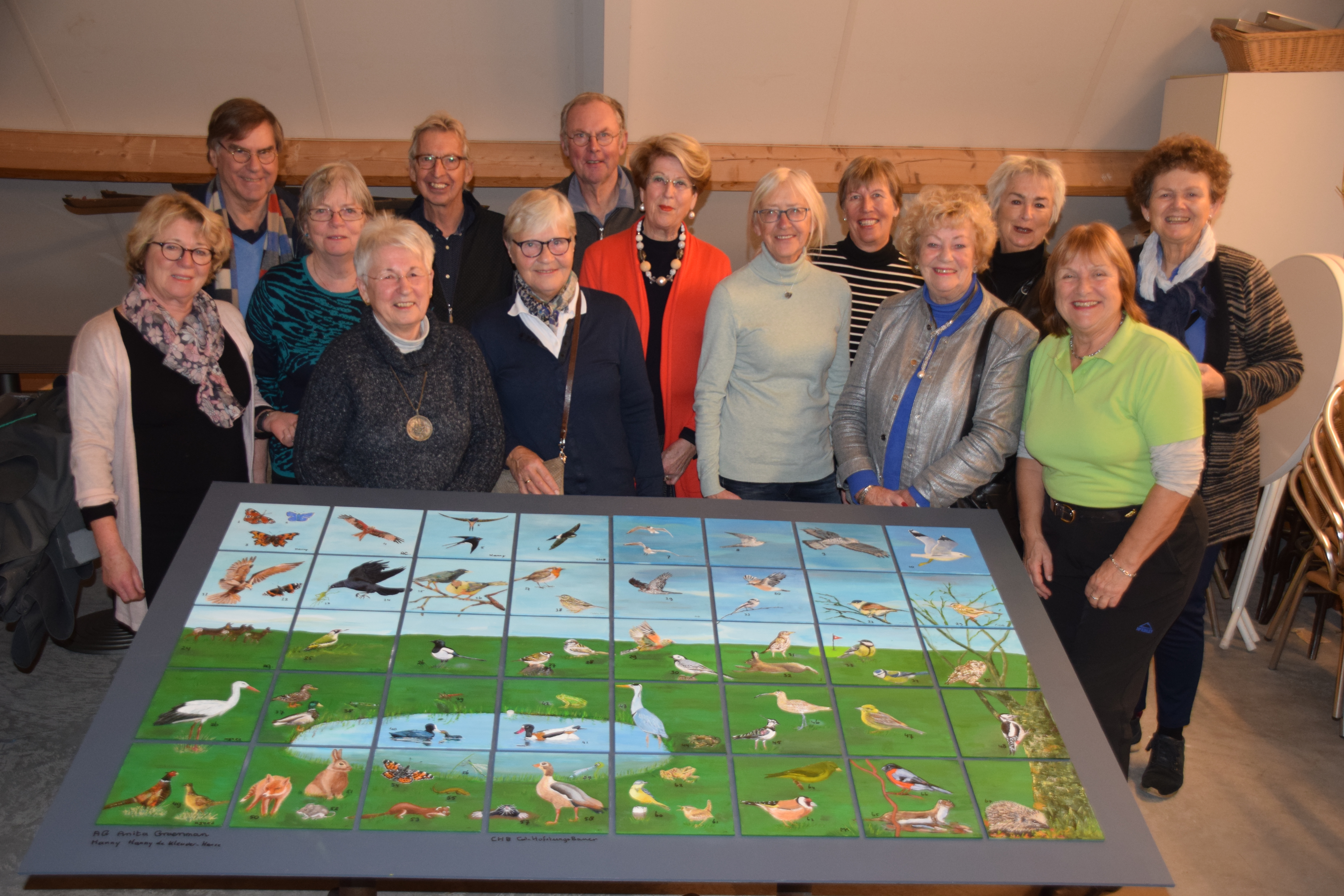 Schilderij van fauna op golfbaan Holthuizen gemaakt door golfers